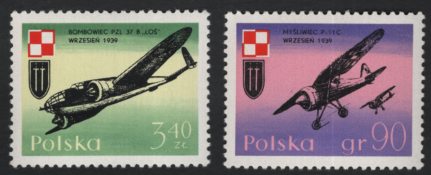 SCG10865 - Poland – 1939 Military Aircraft Commemorative Pair (PZL.37B “Łoś” & PZL P.11C Fighter)
