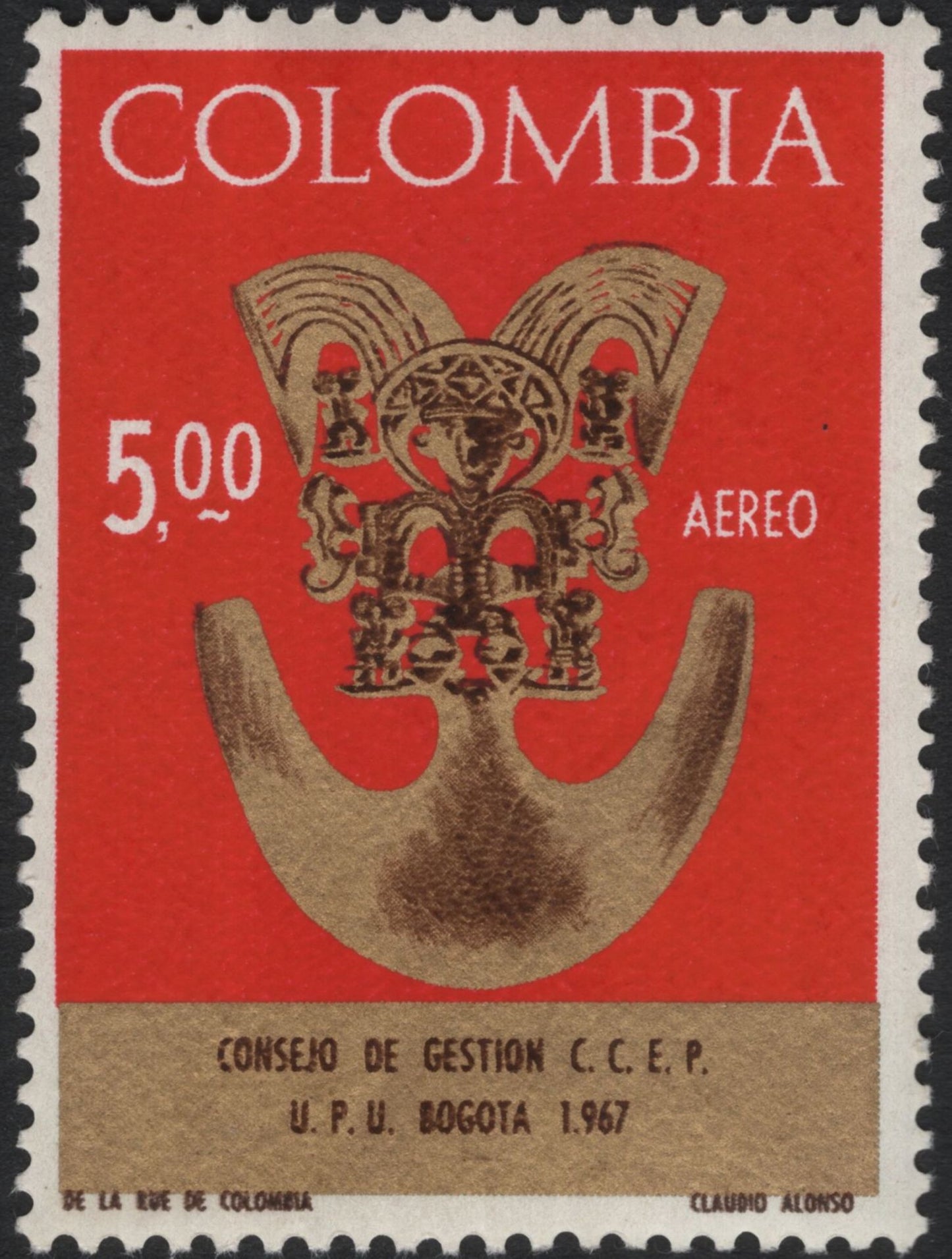 SCG10854 - Colombia Airmail Pair – UPU Council 1967 & International Year of Shelter 1987