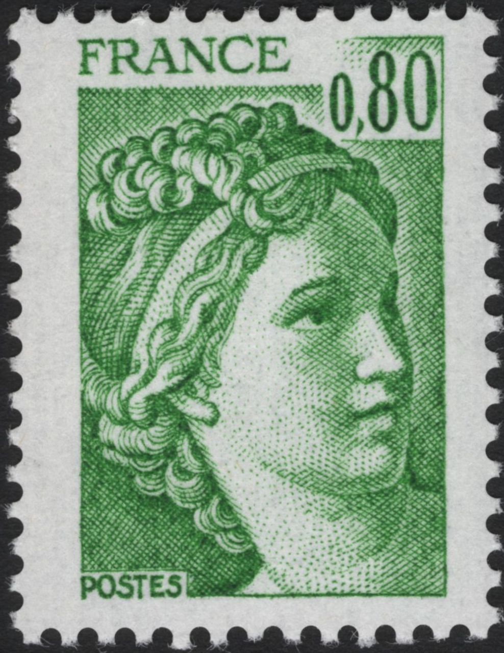 SCG10855 - France Marianne Definitive Pair – 0.80 Fr Green & 1.00 Fr Red