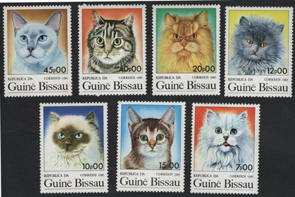 SCG11093 - Guiné-Bissau 1985 – Domestic Cat Breeds (Complete 7-Stamp Set)