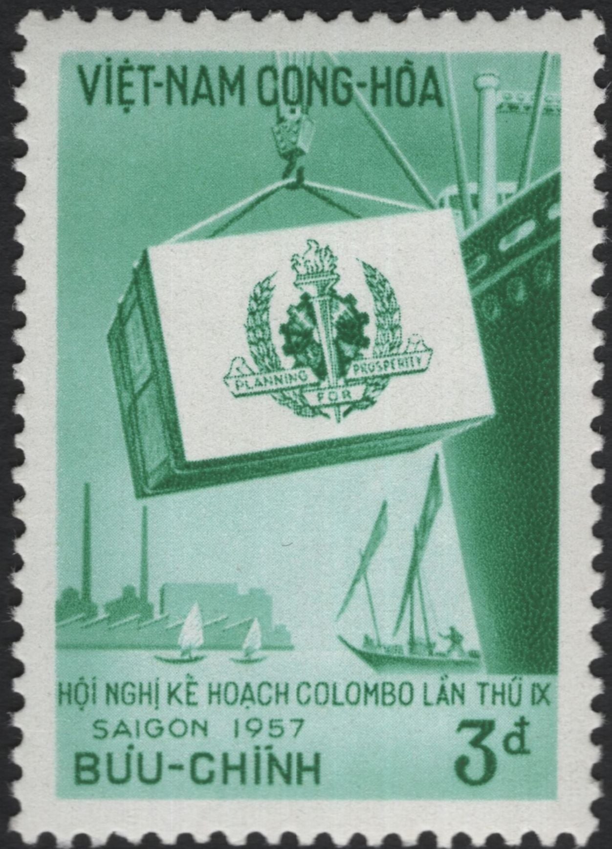 SCG10986 - South Vietnam 1957 Colombo Plan Conference – Saigon Issue (Set of 2)
