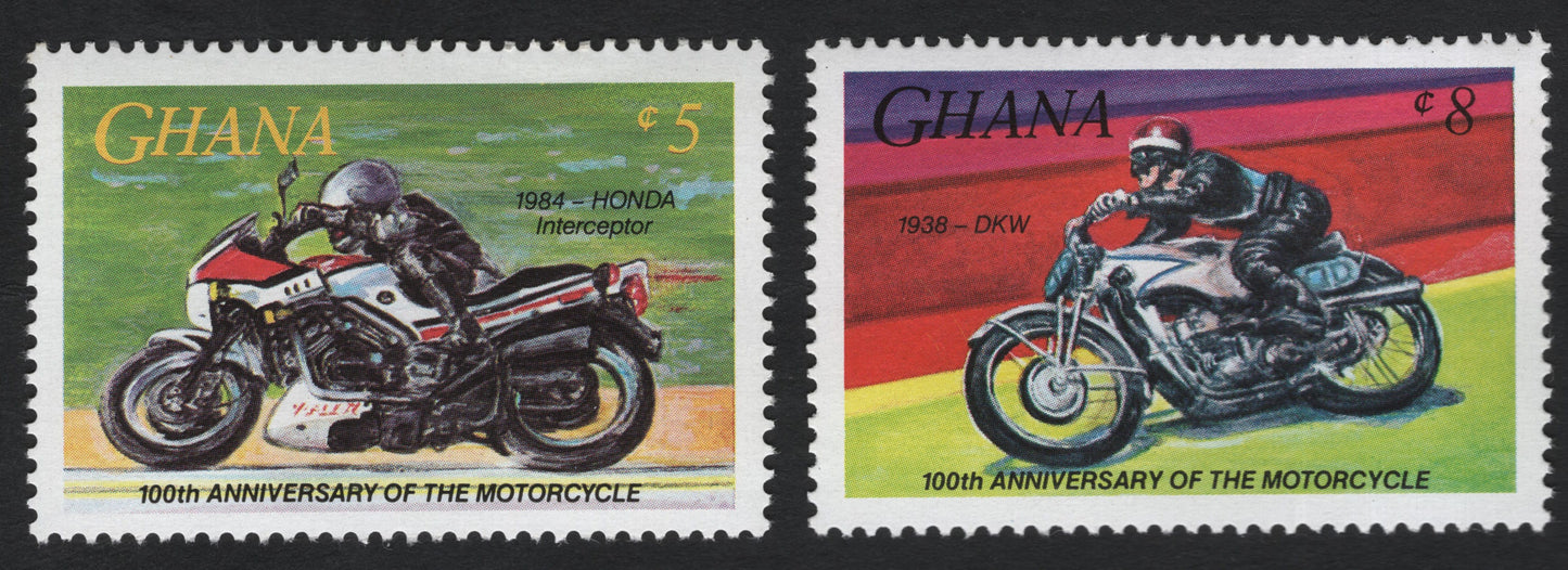 SCG10989 - Ghana – 100th Anniversary of the Motorcycle | Classic Motorcycles Pair (1984 Honda Interceptor & 1938 DKW)