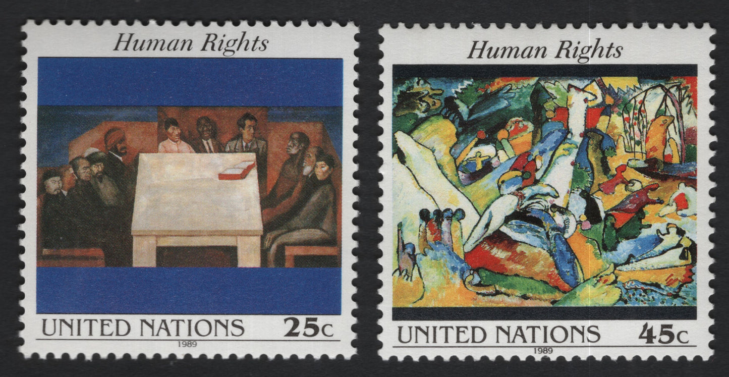 SCG10984 - United Nations (New York) 1989 – Human Rights Art Stamps (Set of 2)