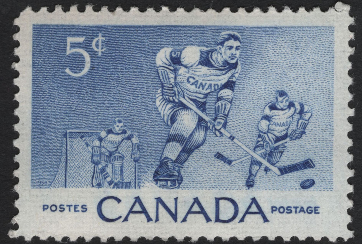 SCG10993 - Canada 1956–1957 Commemorative Pair – Ice Hockey & David Thompson Exploration (5¢ Stamps)