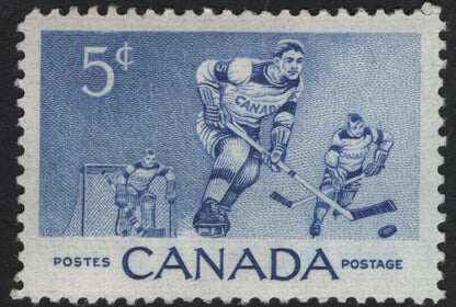 SCG10993 - Canada 1956–1957 Commemorative Pair – Ice Hockey & David Thompson Exploration (5¢ Stamps)