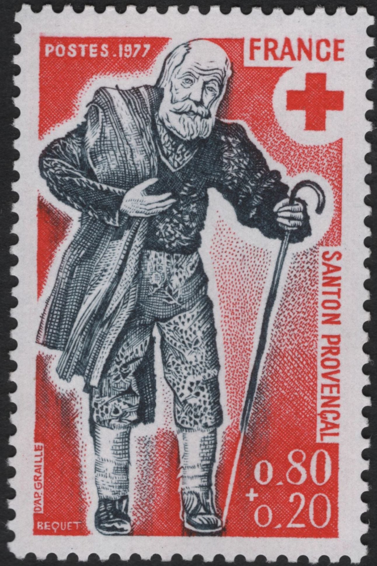 SCG10995 - France 1977 Red Cross – Provence Folk Costumes Semi-Postal Stamp Pair