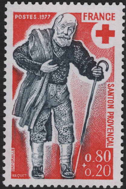 SCG10995 - France 1977 Red Cross – Provence Folk Costumes Semi-Postal Stamp Pair