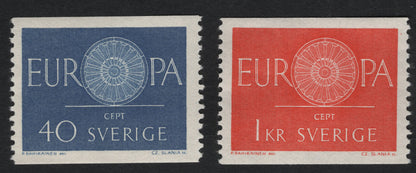 SCG11053 - Sweden (Sverige) 1960 Europa CEPT – Common Design Issue (40 öre & 1 Krona Pair)