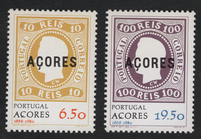 SCG11061 - Portugal – Azores 10r & 100r “AÇORES” Overprints | Classic King Luís I Pair (c.1892–1906)
