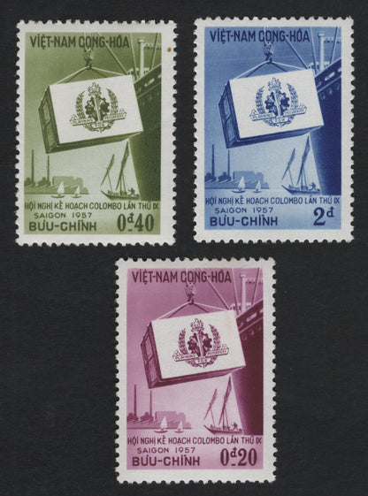 SCG11066 - Republic of Vietnam (South Vietnam) – 1957 Colombo Plan Conference, Saigon (Complete Set of 3)