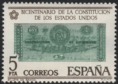 SCG11063 - Spain – 1987 U.S. Constitution Bicentenary Commemorative Set (4 Stamps)