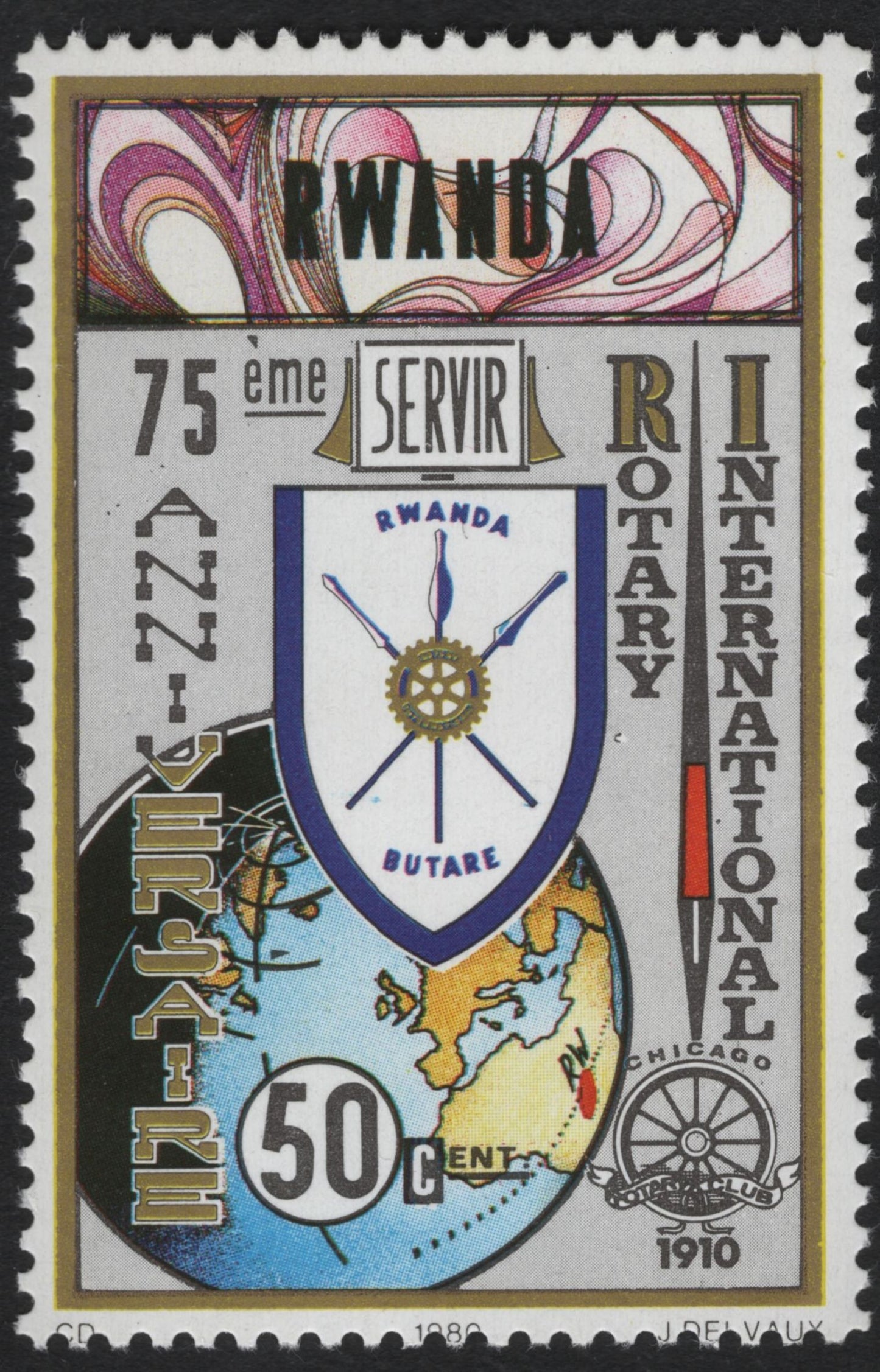 SCG11064 - Rwanda 1980 – Rotary International 75th Anniversary Commemorative Stamps (Set of 3)