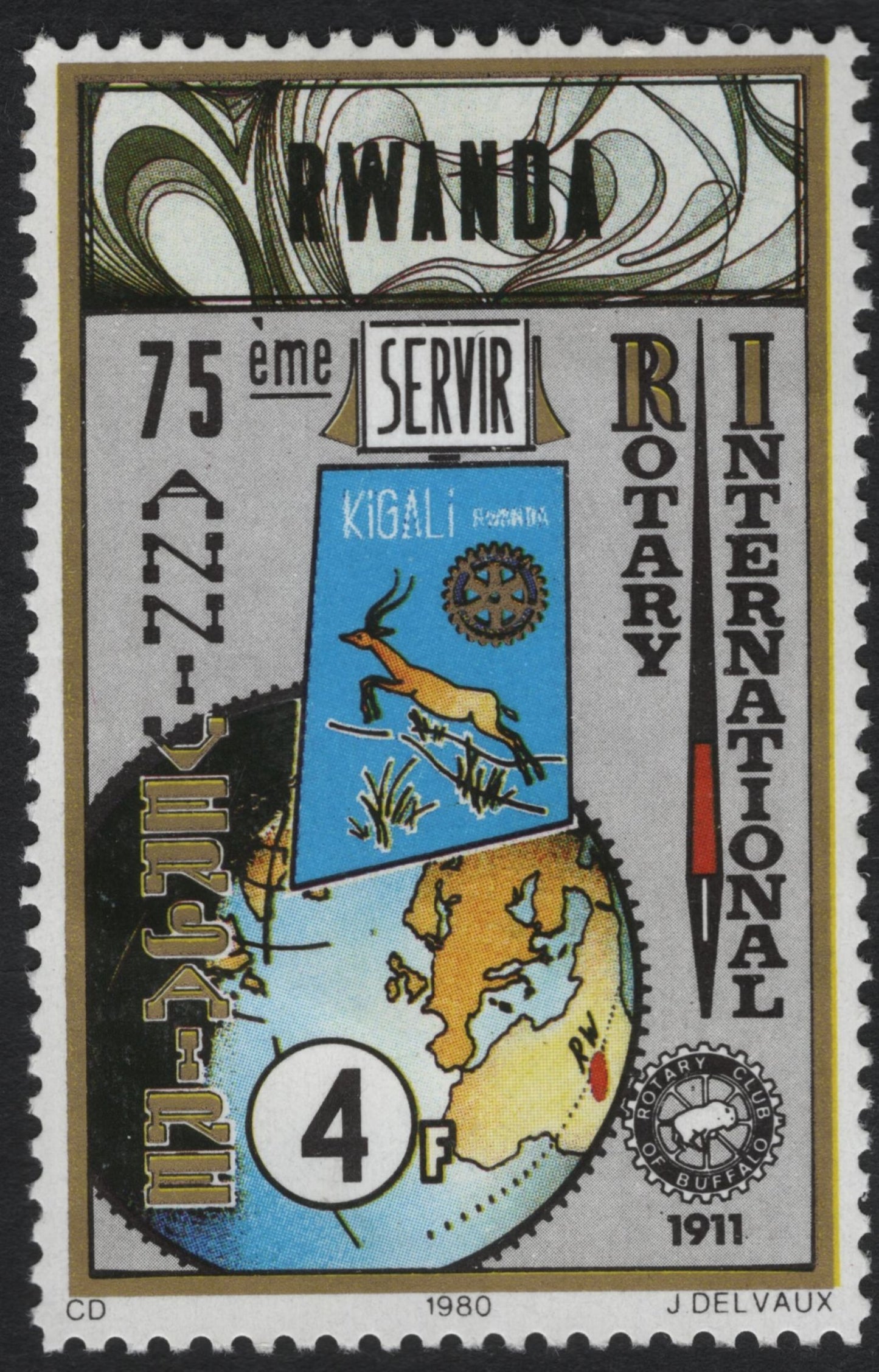 SCG11064 - Rwanda 1980 – Rotary International 75th Anniversary Commemorative Stamps (Set of 3)