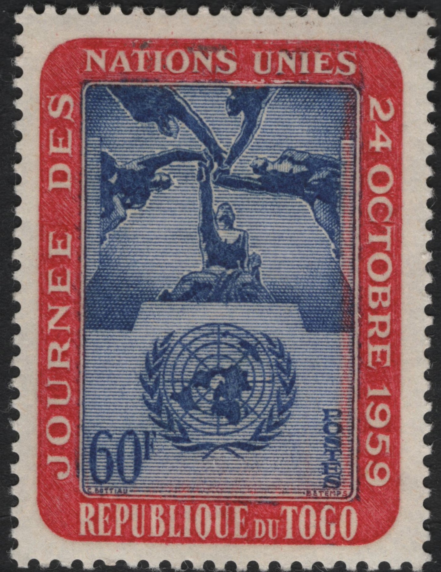 SCG11088 - Togo 1959 United Nations Day – “Hands of Humanity” Full Set (5 Values)