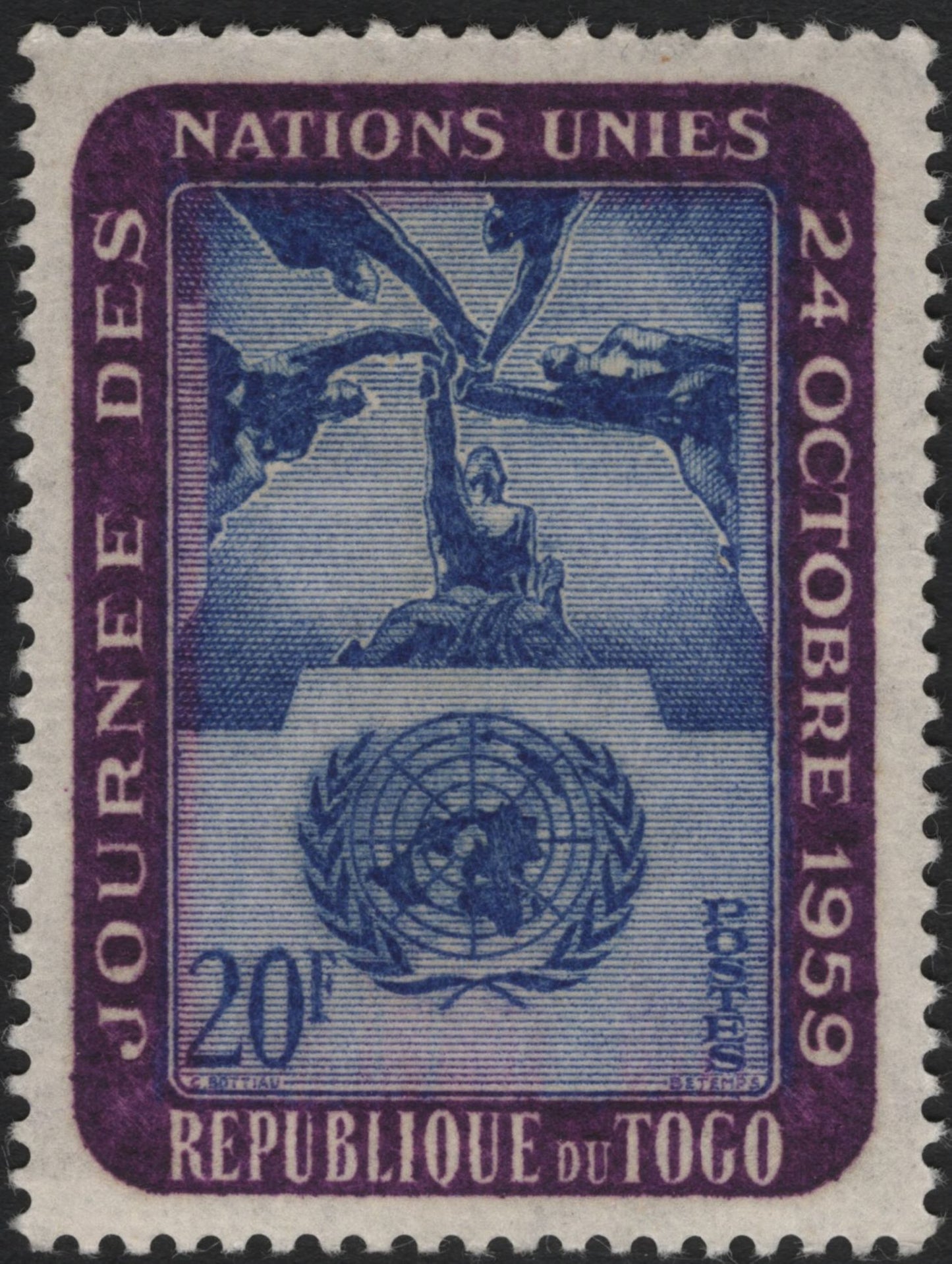 SCG11088 - Togo 1959 United Nations Day – “Hands of Humanity” Full Set (5 Values)