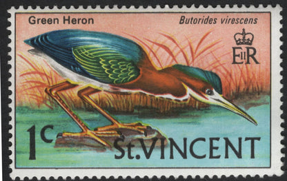 SCG11089 - St. Vincent – Native & Exotic Birds Pictorials (Green Heron, St. Vincent Parrot, Bullfinch)