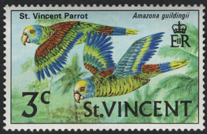 SCG11089 - St. Vincent – Native & Exotic Birds Pictorials (Green Heron, St. Vincent Parrot, Bullfinch)