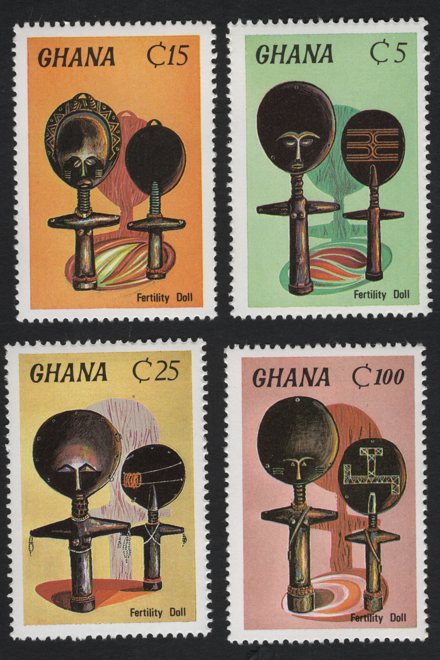 SCG10976 - Ghana – Traditional Fertility Dolls (Akuaba) Stamp Set