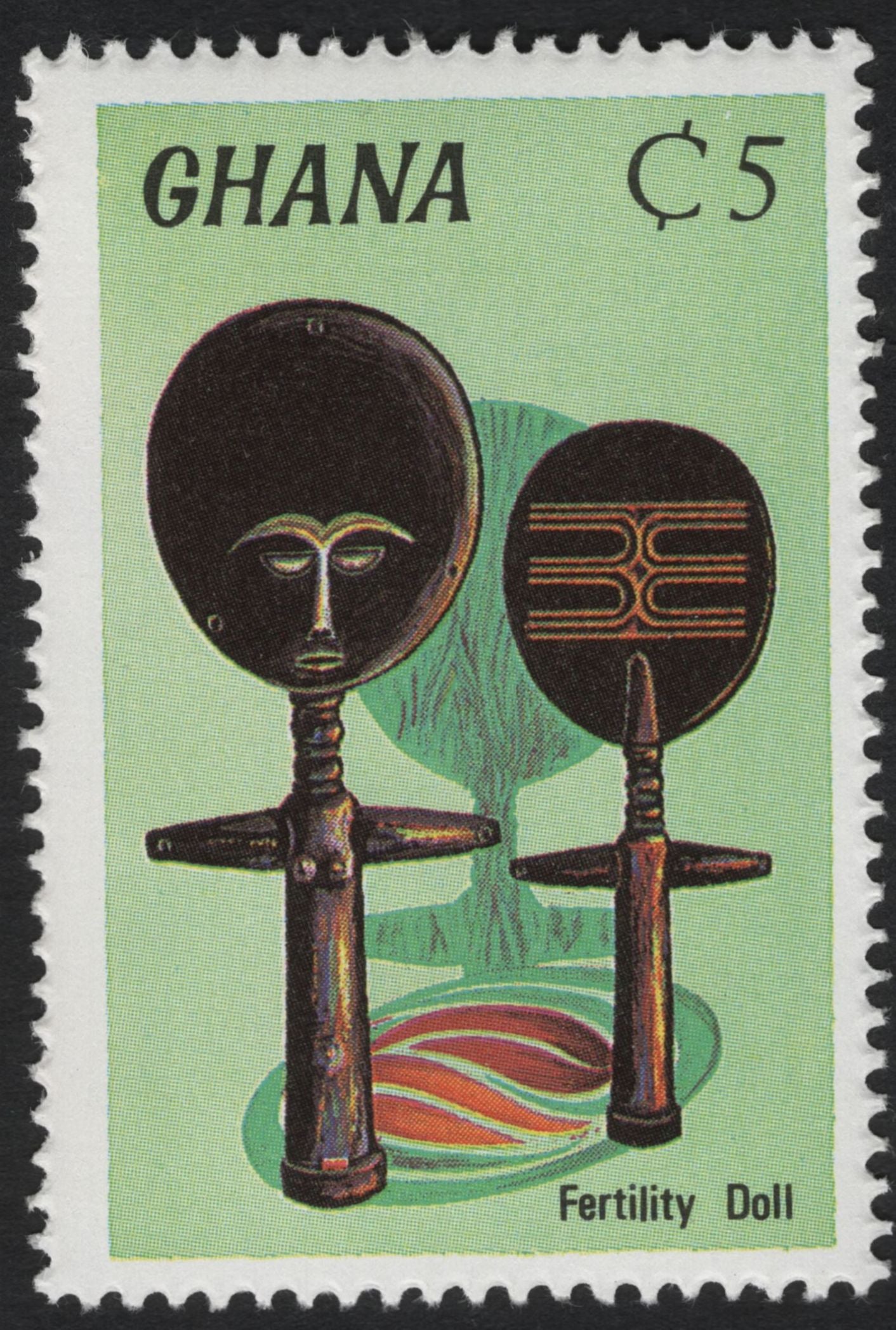 SCG10976 - Ghana – Traditional Fertility Dolls (Akuaba) Stamp Set