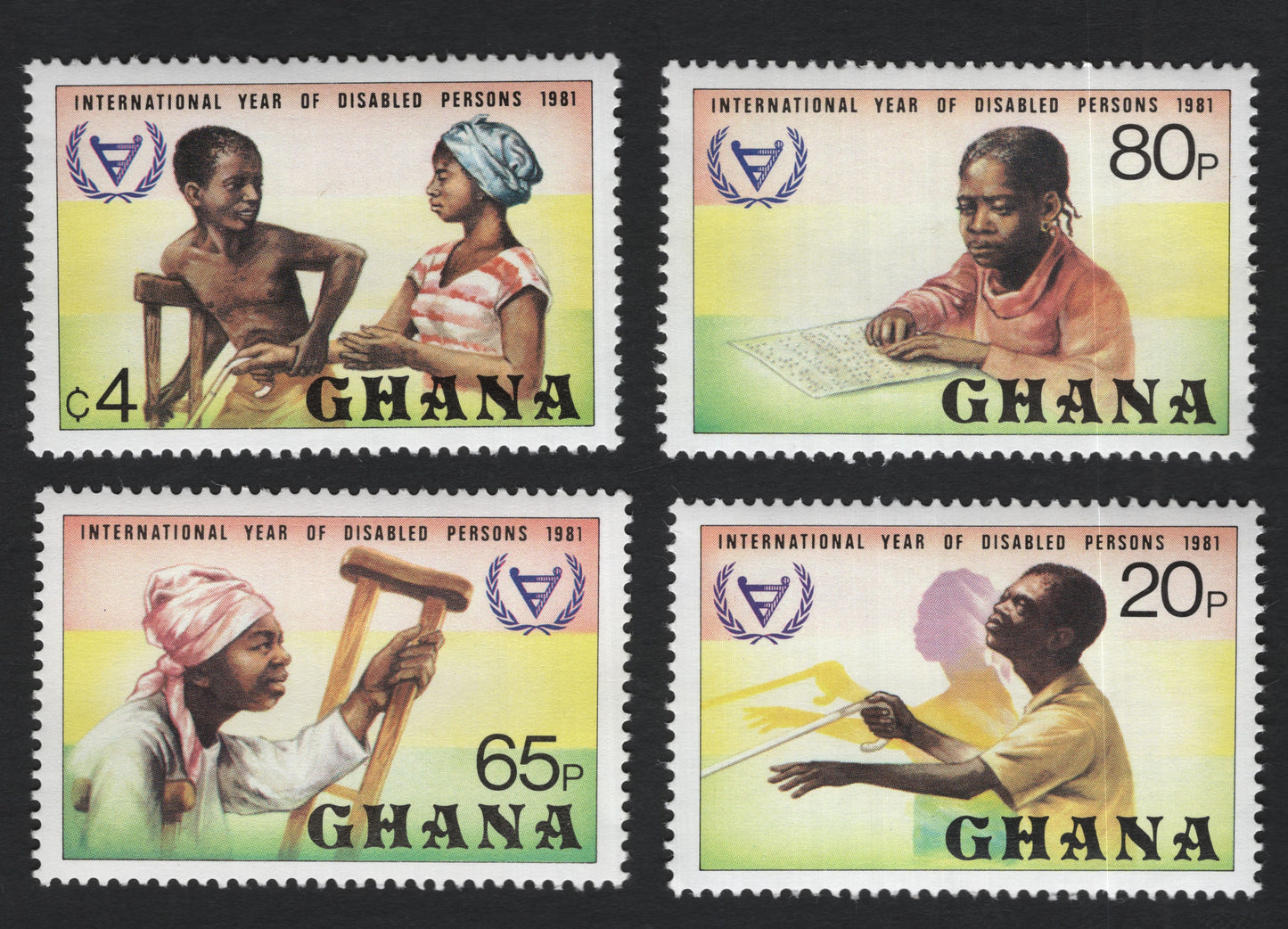 SCG10979 - Ghana 1981 – International Year of Disabled Persons (Complete Set of 4 Stamps)