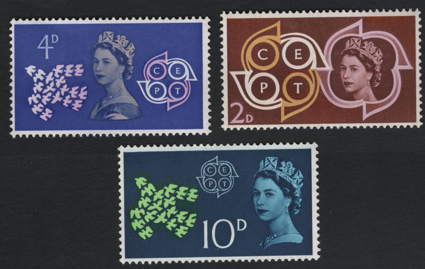 SCG10940 - United Kingdom 1967 Europa CEPT Set – Queen Elizabeth II (3 Values)