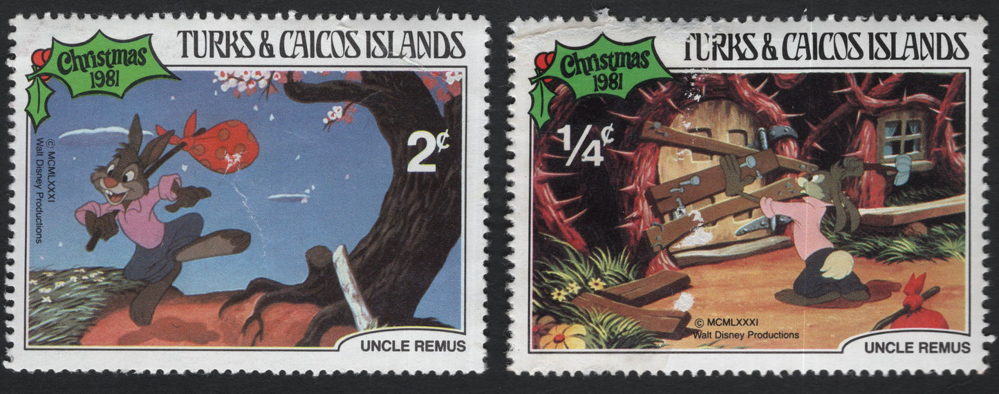 SCG10941 - Turks & Caicos Islands – Christmas 1981 Disney “Uncle Remus” Stamps (Brer Rabbit) – Set of 2