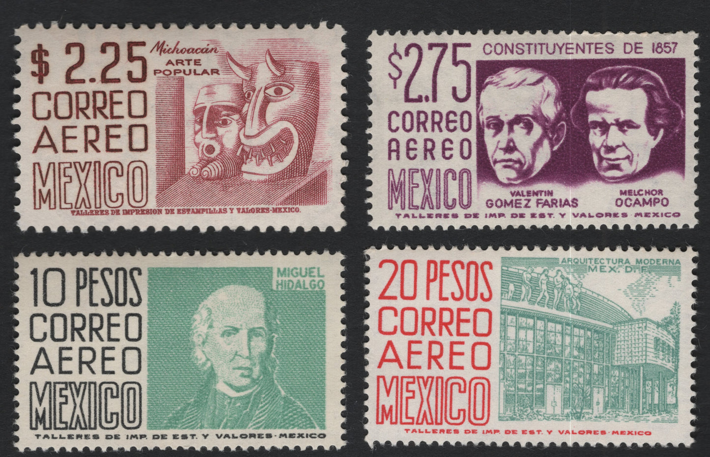 SCG10936 - Mexico Correo Aéreo High-Value Commemoratives – Cultural, Historical & Architectural Themes (Set of 4)V