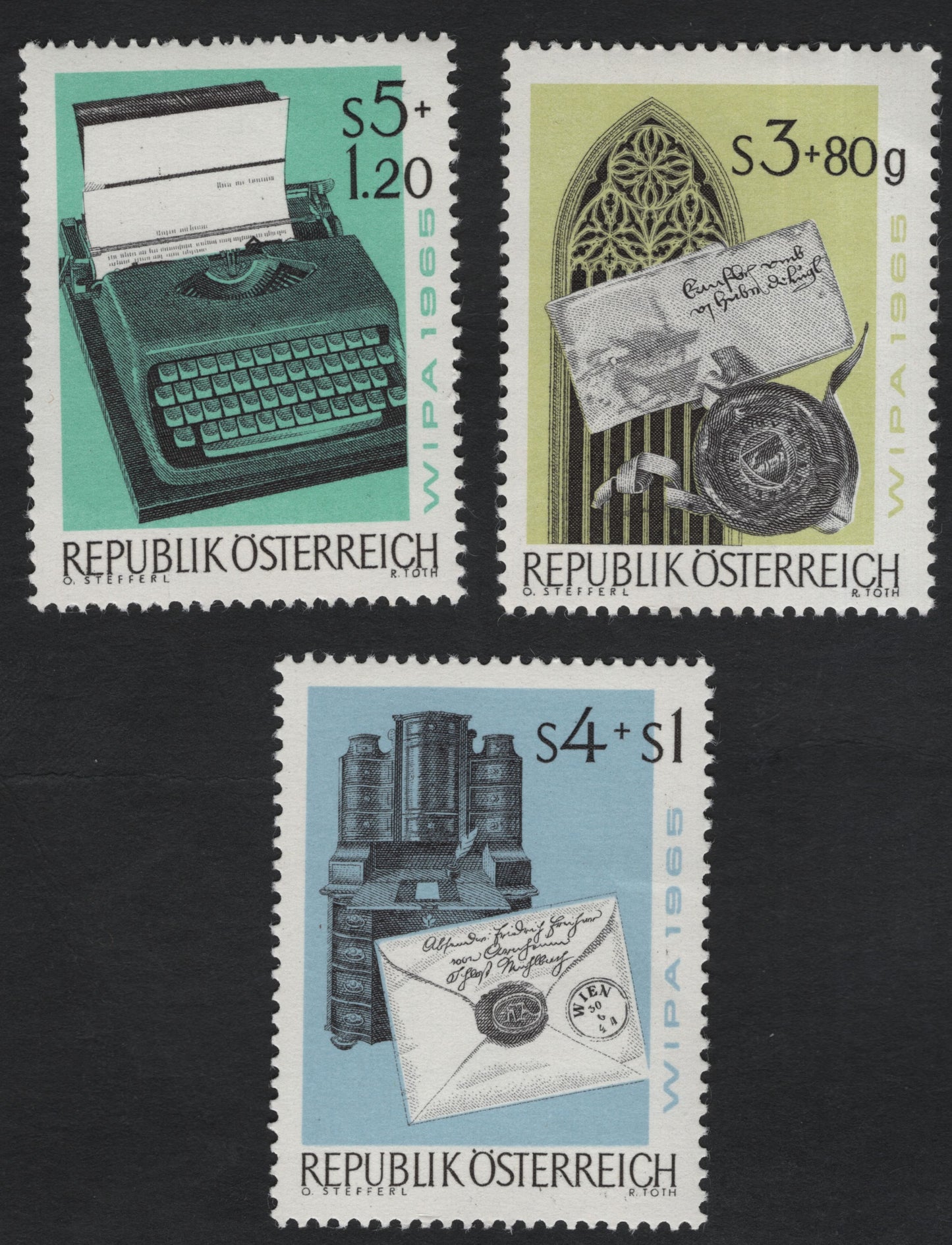SCG11215 - Austria 1965 WIPA Semi-Postal Stamps – Printing & Postal Heritage (Complete Set)