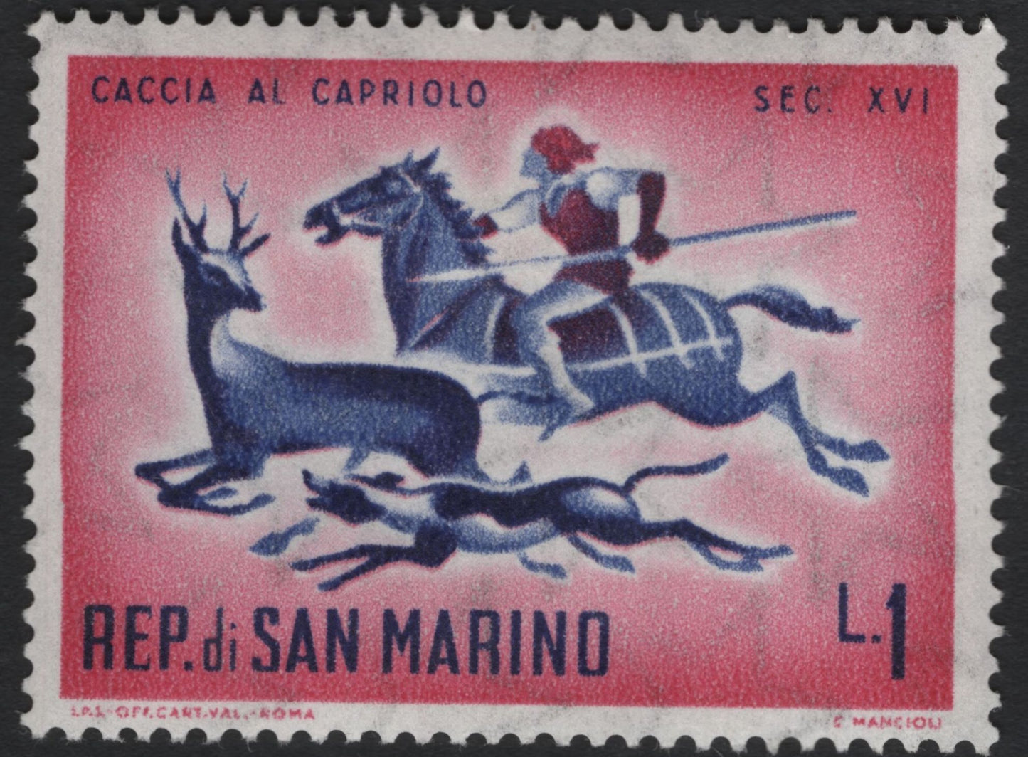 SCG11211 - San Marino – 16th Century Hunting Scenes (1966)