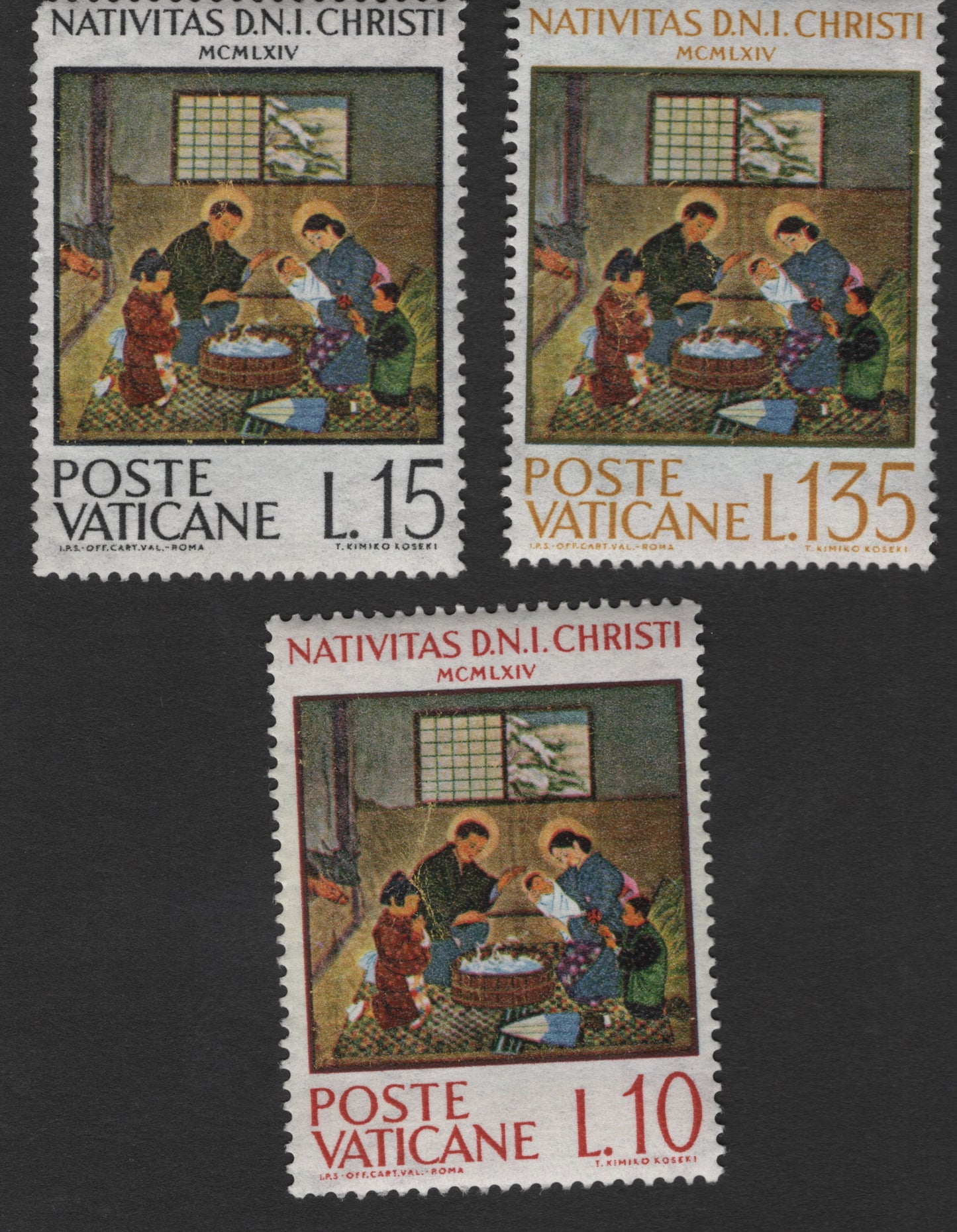 SCG11217 - Vatican City – 1964 Christmas Nativity (Nativitas D.N.I. Christi) Stamp Set