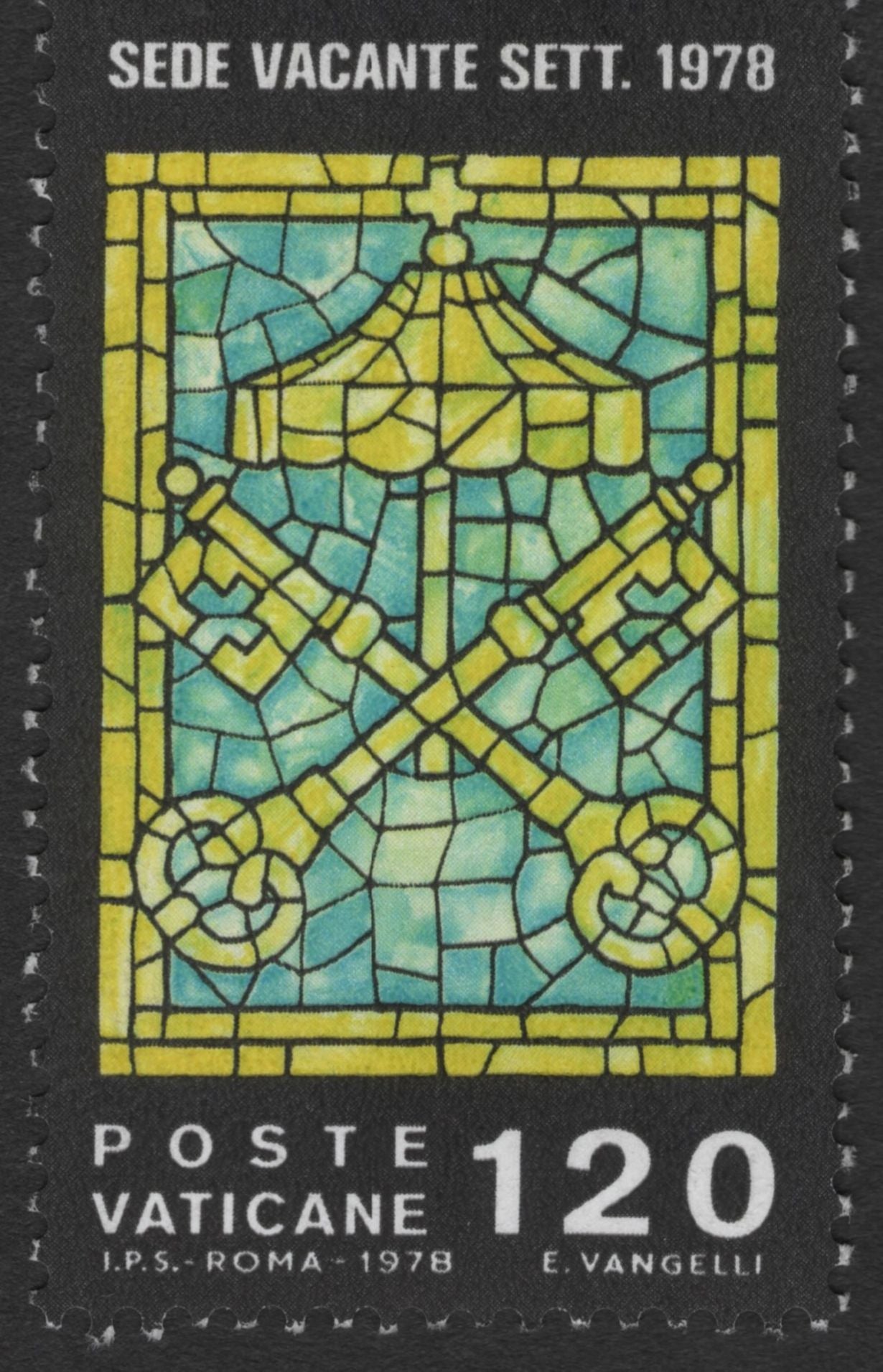 SCG11221 - Vatican City – Sede Vacante Stained Glass Keys Set (1978)