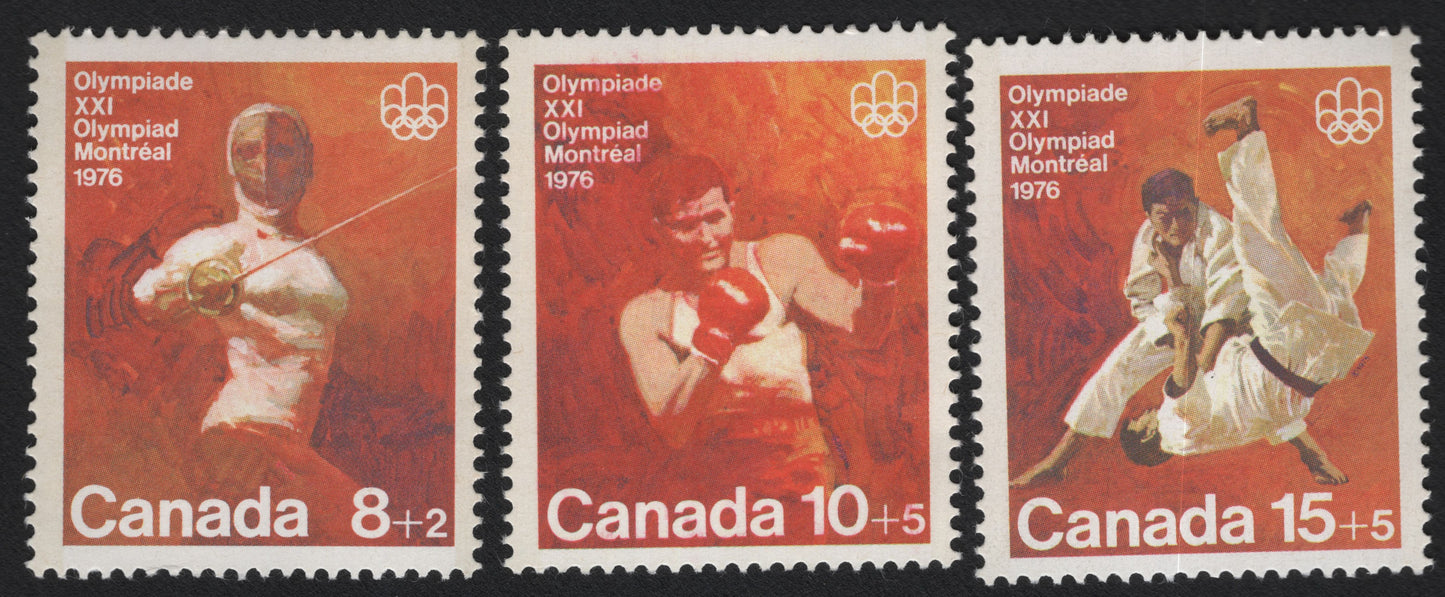 SCG11147 - Canada – 1976 Montreal Olympics Semi-Postal Set (Fencing, Boxing & Judo)