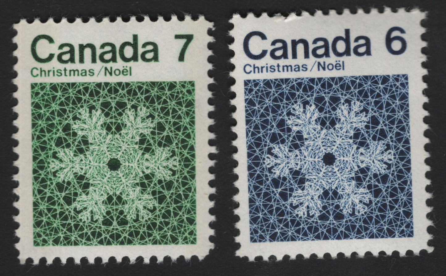 SCG11156 - Canada – Christmas / Noël Snowflake Stamps (6¢ & 7¢)
