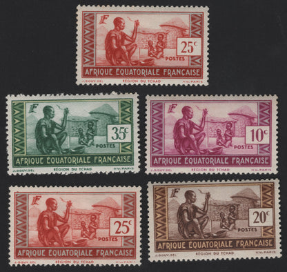 SCG11153 - Afrique Équatoriale Française – Region du Tchad Traditional Life Definitives (Set of 5)