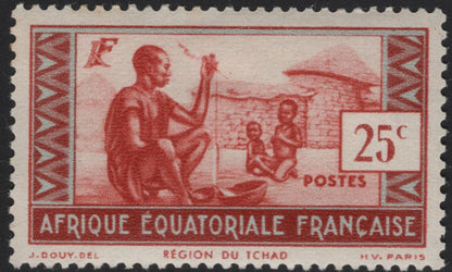 SCG11153 - Afrique Équatoriale Française – Region du Tchad Traditional Life Definitives (Set of 5)