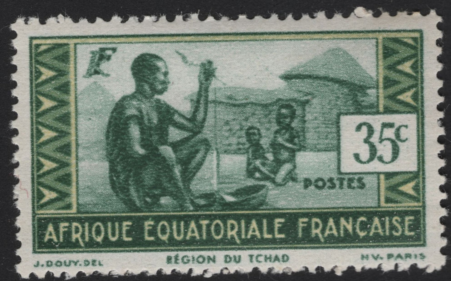 SCG11153 - Afrique Équatoriale Française – Region du Tchad Traditional Life Definitives (Set of 5)
