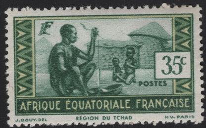 SCG11153 - Afrique Équatoriale Française – Region du Tchad Traditional Life Definitives (Set of 5)