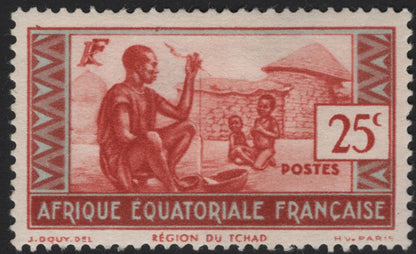 SCG11153 - Afrique Équatoriale Française – Region du Tchad Traditional Life Definitives (Set of 5)