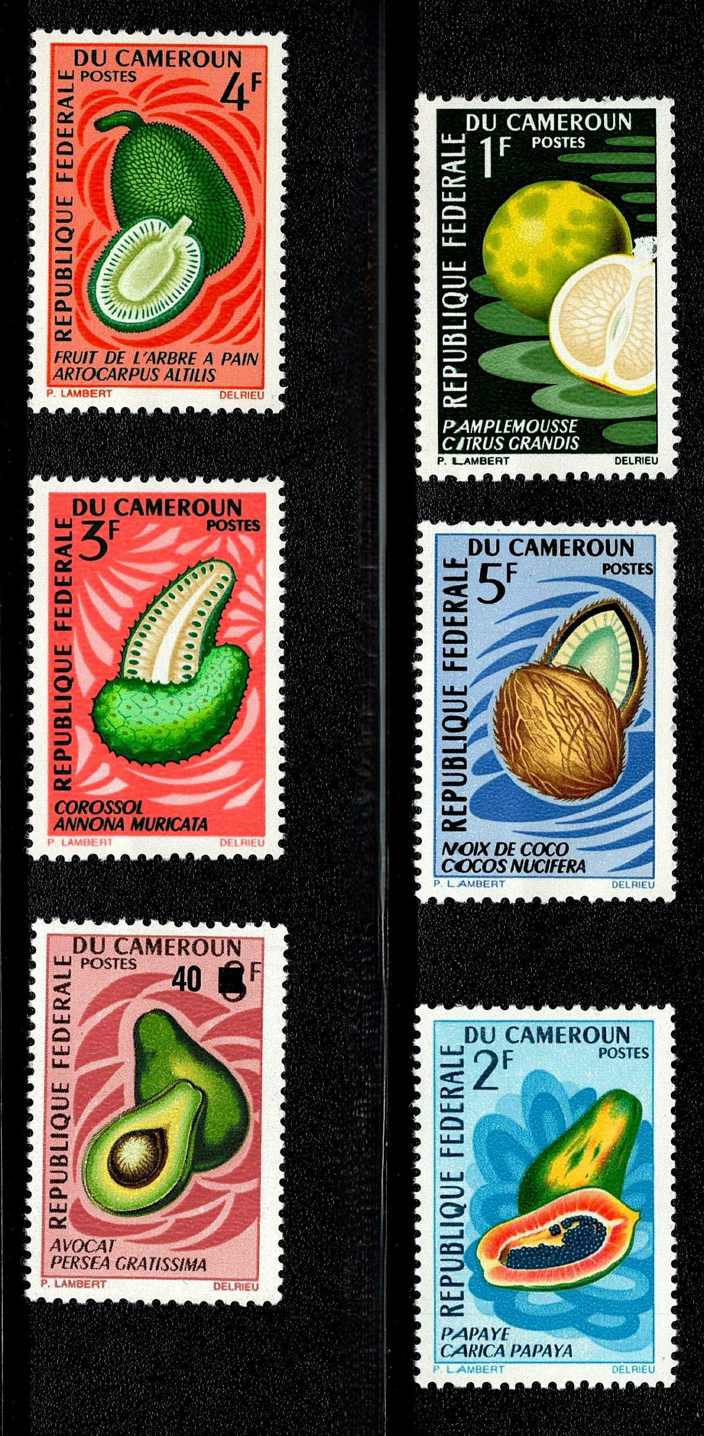 SCG132 Cameroon Tropical Fruits Stamp Set – Republic Fédérale du Cameroun (1F to 40F)