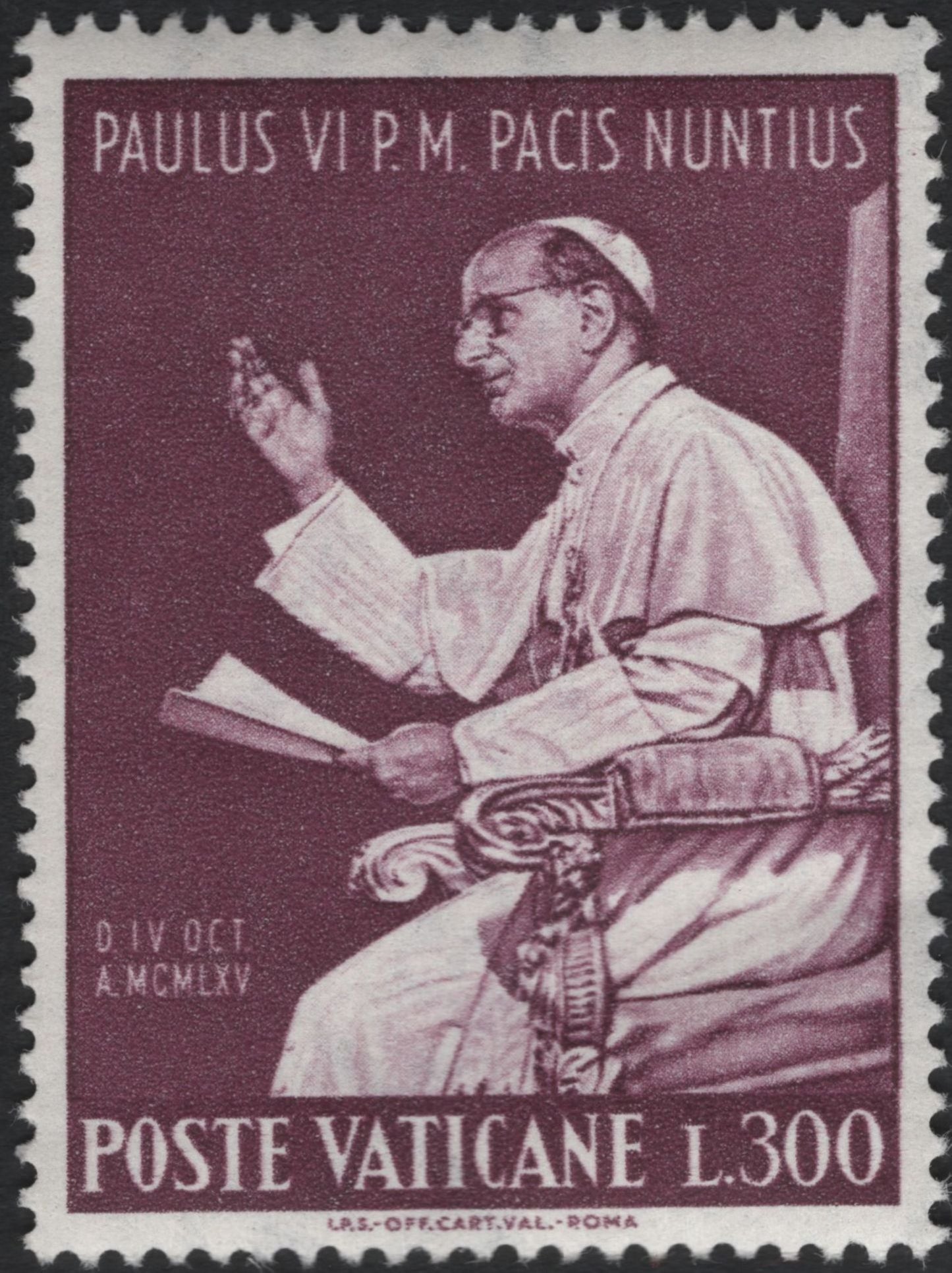 SCG11165 - Vatican City – Pope Paul VI “Messenger of Peace” Stamps (1965)