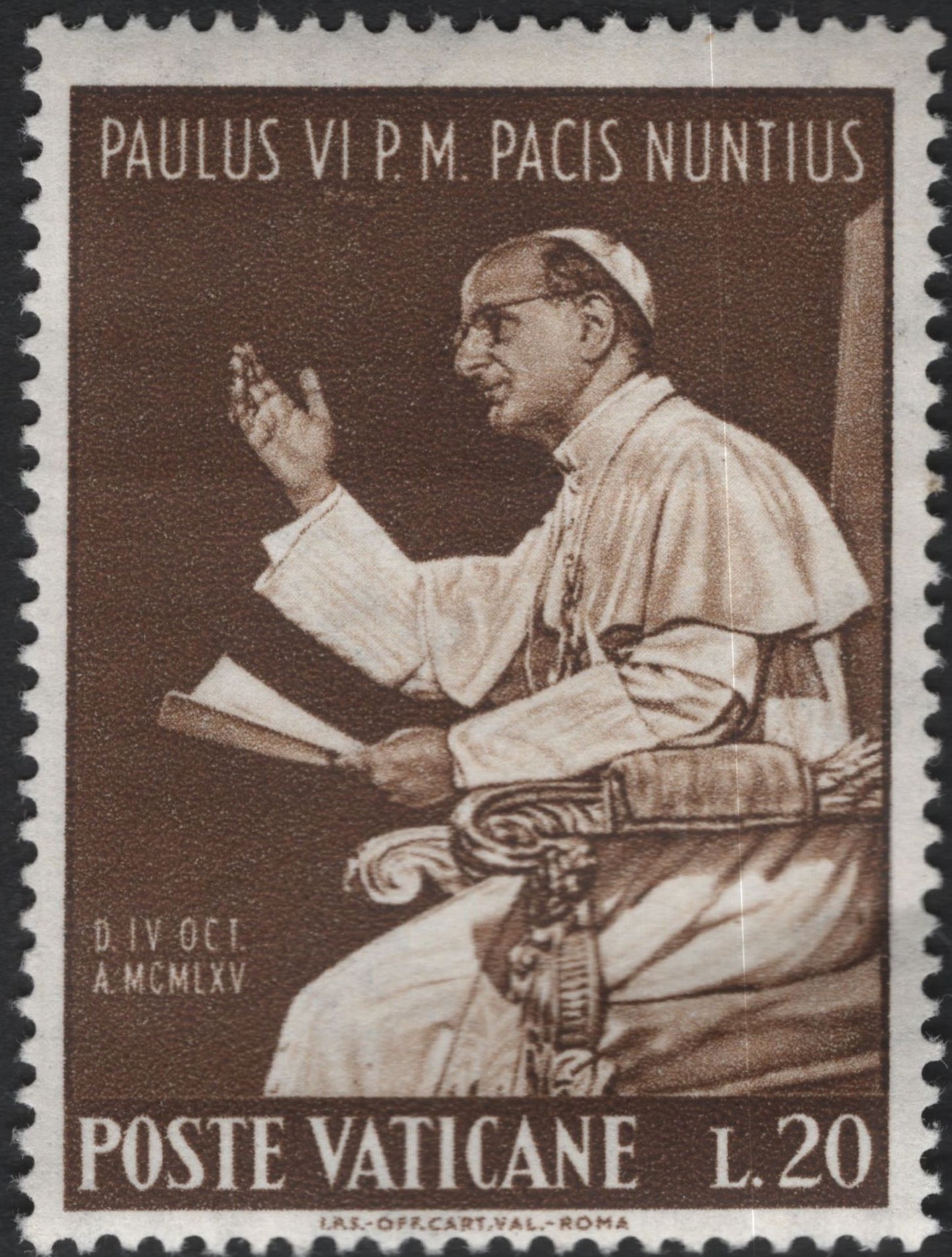SCG11165 - Vatican City – Pope Paul VI “Messenger of Peace” Stamps (1965)