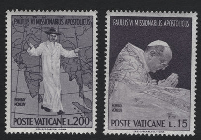 SCG11166 - Vatican City – Pope Paul VI “Missionarius Apostolicus” Bombay Visit Stamps (1964)