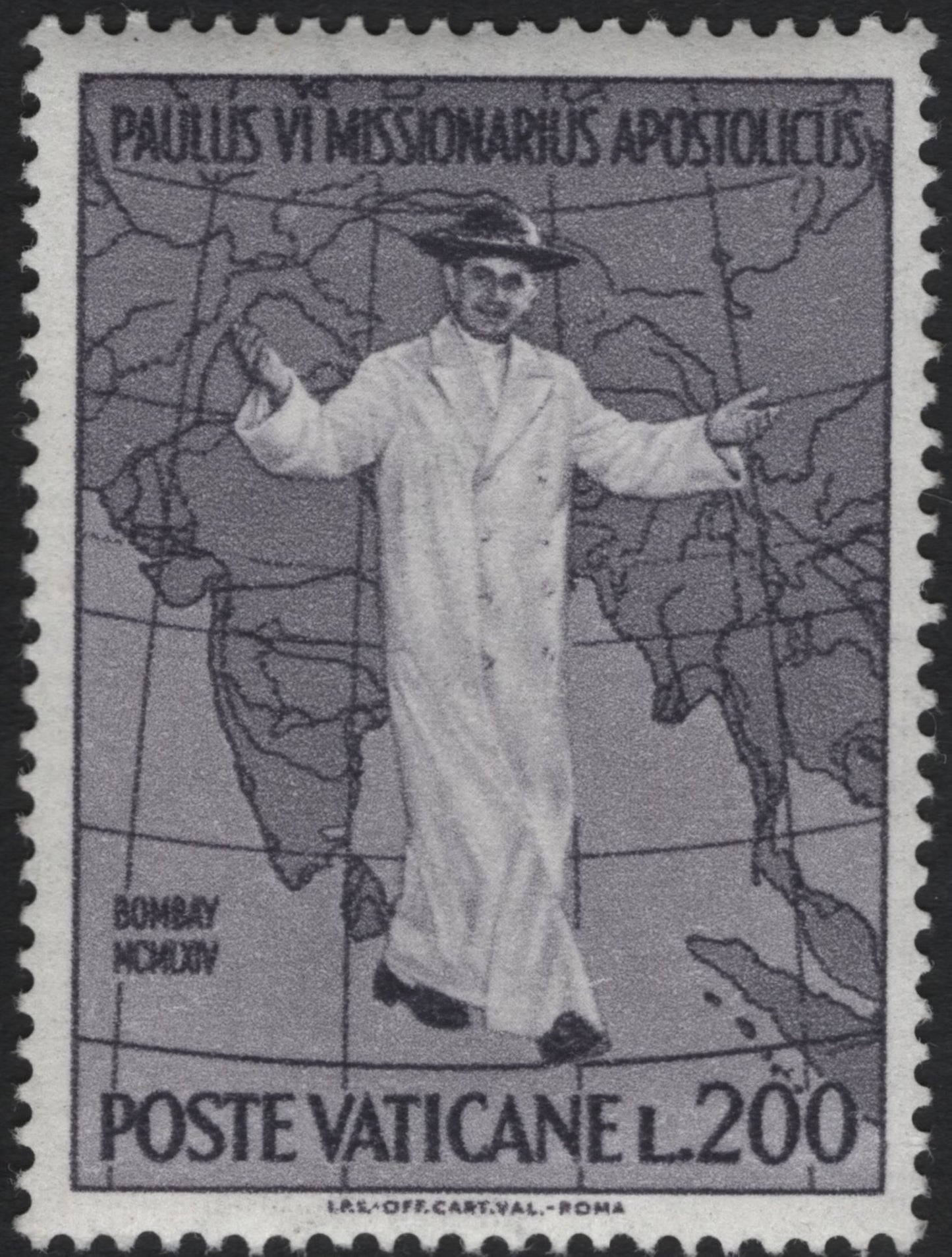 SCG11166 - Vatican City – Pope Paul VI “Missionarius Apostolicus” Bombay Visit Stamps (1964)