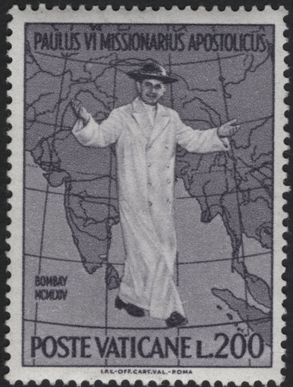 SCG11166 - Vatican City – Pope Paul VI “Missionarius Apostolicus” Bombay Visit Stamps (1964)