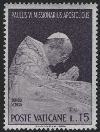 SCG11166 - Vatican City – Pope Paul VI “Missionarius Apostolicus” Bombay Visit Stamps (1964)