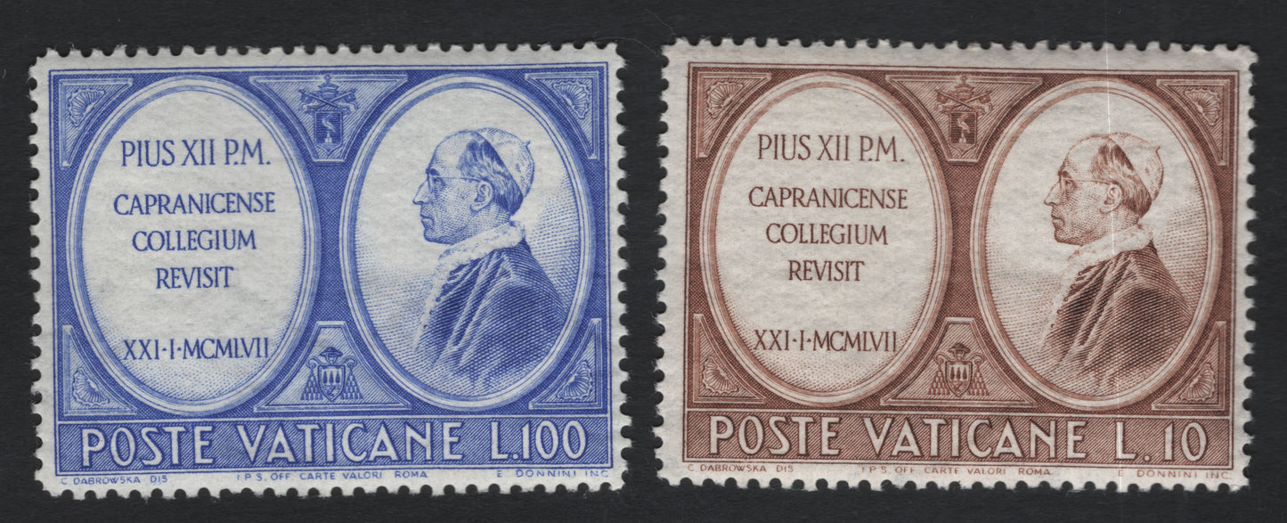 SCG11167 - Vatican City – 1957 Visit of Pope Pius XII to the Capranica College (Set of 2)