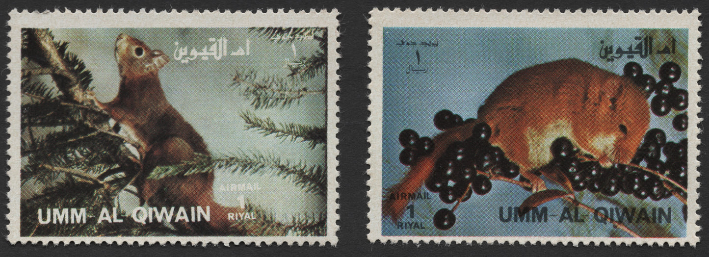 SCG432 - Umm Al Qiwain Airmail Wildlife Stamps — Squirrel and Dormouse Set