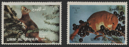 SCG432 - Umm Al Qiwain Airmail Wildlife Stamps — Squirrel and Dormouse Set