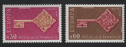 SCG11174 - France – Europa CEPT 1967 “Key” Stamps (Complete Set of 2)