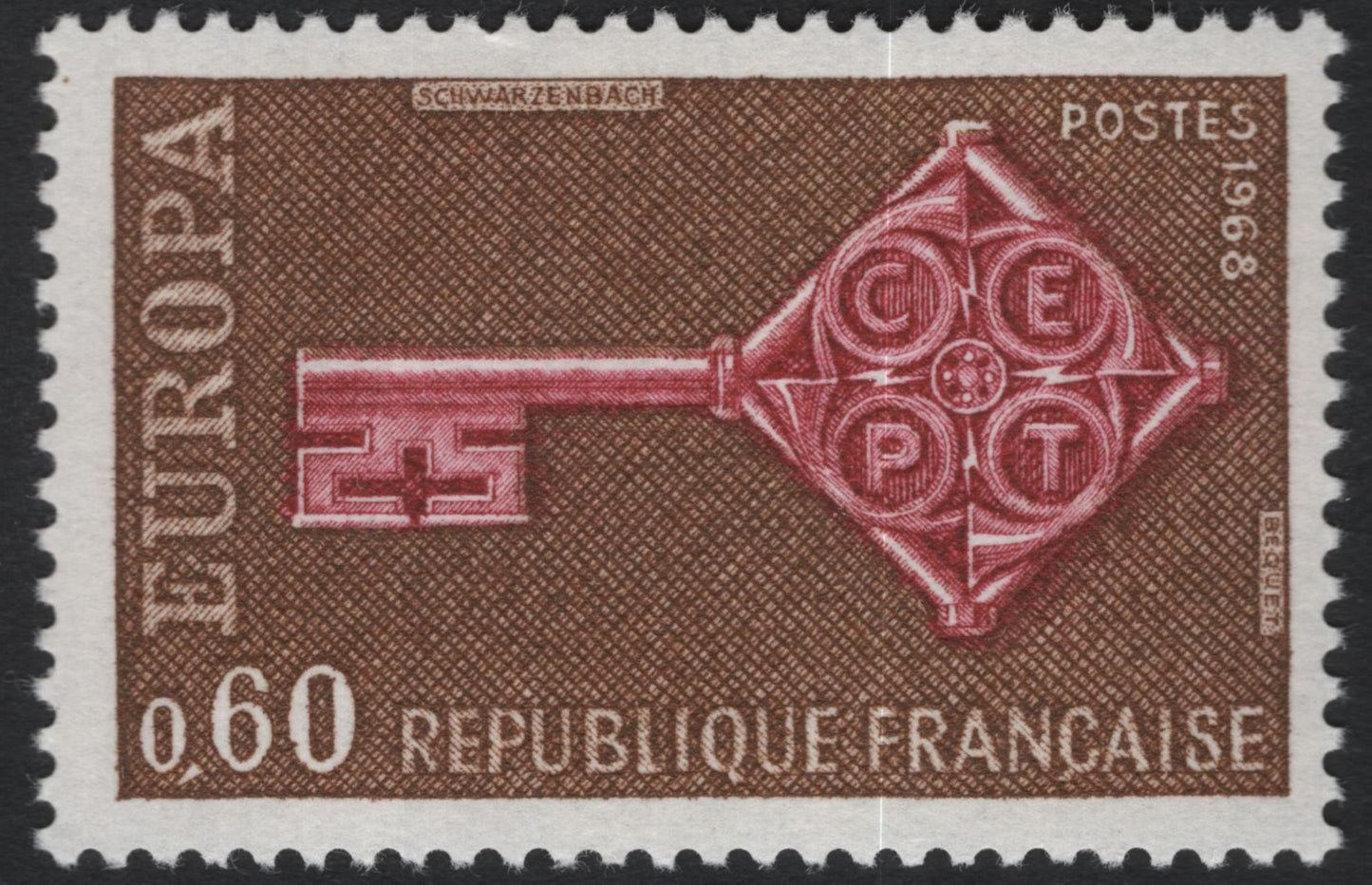 SCG11174 - France – Europa CEPT 1967 “Key” Stamps (Complete Set of 2)